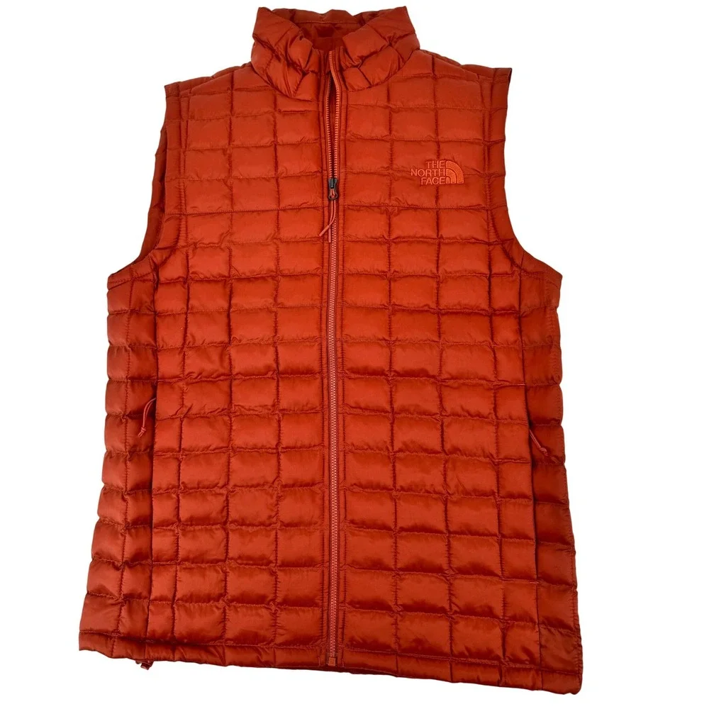 The North Face‎ Nano Puffer Vest Mens Small Thermoball Eco Burnt Orange Quilted